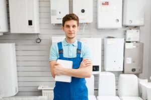 Plumber with boilers