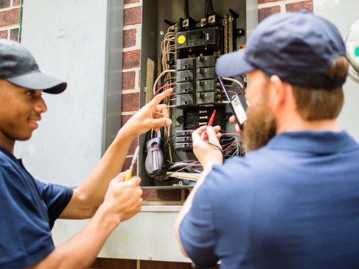 electrical rough-in panel setup